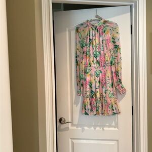 Lilly Pulitzer Floral Pink and Green Dress